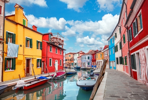 Burano houses, venice, Italy